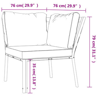 Tuinstoel met zandkleurige kussens 76x76x79 cm staal 8