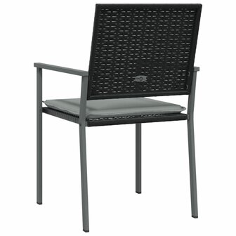 Tuinstoelen 2 st met kussens 54x62,5x89 cm poly rattan zwart 6