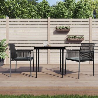 Tuinstoelen 2 st met kussens 54x60,5x83,5 cm poly rattan zwart 1