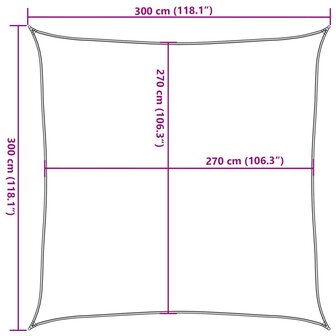 Zonnezeil 160 g/m&sup2; vierkant 3x3 m HDPE lichtgrijs 10