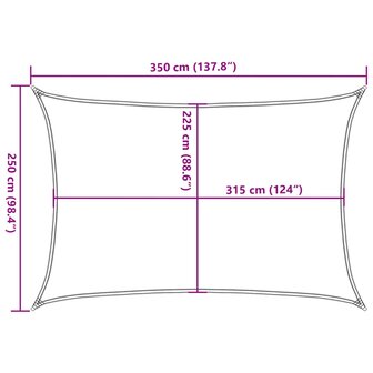 Zonnezeil 160 g/m&sup2; rechthoekig 2,5x3,5 m HDPE lichtgrijs 10