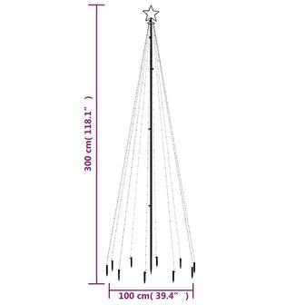 Kerstboom met grondpin 310 LED&amp;apos;s koudwit 300 cm 10