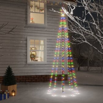 Kerstboom met grondpin 310 LED&amp;apos;s meerkleurig 300 cm 1