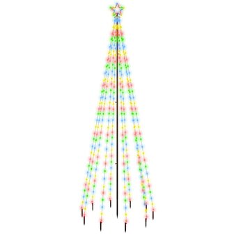 Kerstboom met grondpin 310 LED&amp;apos;s meerkleurig 300 cm 2