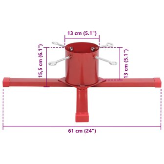 Kerstboomstandaard 61x61x15,5 cm rood 9