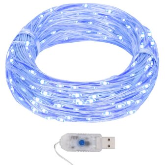 Lichtsnoer met 400 microLED&amp;apos;s blauw 8 functies 40 m 1