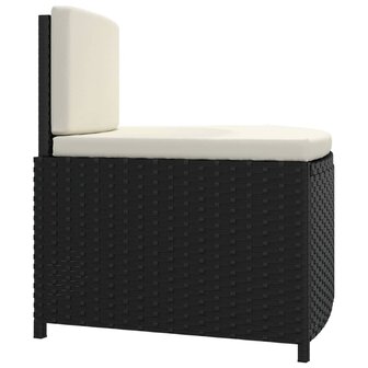 Spa-bankjes met kussens 2 st poly rattan zwart 6