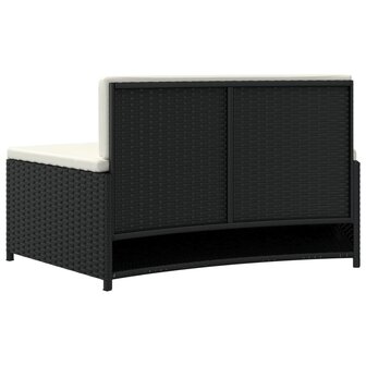 Spa-bankjes met kussens 2 st poly rattan zwart 7