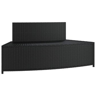 Spa-bankjes met kussens 2 st poly rattan zwart 8