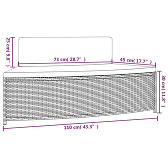 Spa-bankjes met kussens 2 st poly rattan zwart 10