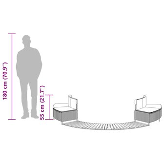 Hottub-ombouw poly rattan en massief acaciahout zwart 9