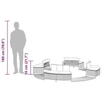 Hottub-ombouw poly rattan en massief acaciahout zwart 9