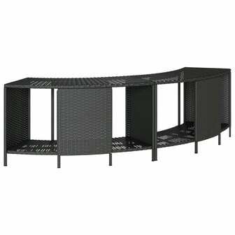 Hottub-ombouw poly rattan en massief acaciahout zwart 5