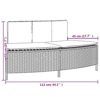 Hottub-ombouw poly rattan massief acaciahout grijs 8