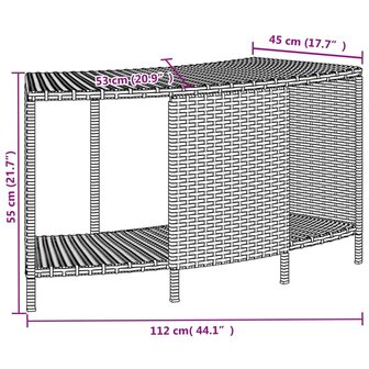 Hottub-ombouw poly rattan massief acaciahout grijs 8