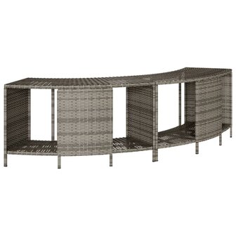 Hottub-ombouw poly rattan massief acaciahout grijs 4