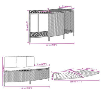 Hottub-ombouw poly rattan en massief acaciahout zwart 9