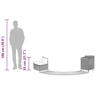 Hottub-ombouw poly rattan massief acaciahout grijs 10