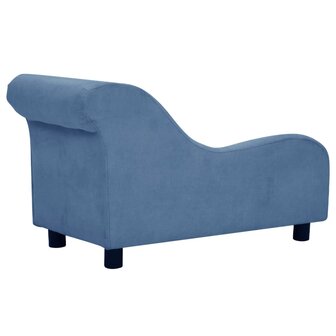 Hondenbank met kussen 83x44x44 cm pluche blauw 6