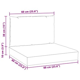 Palletkussens 2 st stof gem&ecirc;leerd donkergrijs 10