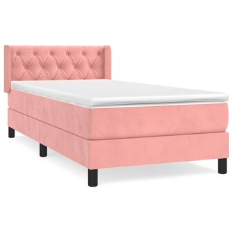 Boxspring met matras fluweel roze 80x200 cm 2