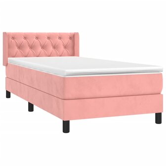 Boxspring met matras fluweel roze 80x200 cm 3