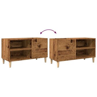 Platenkast 84,5x38x48 cm bewerkt hout oud houtkleurig 7