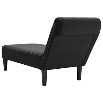 Chaise longue met kussen en rechterarmleuning stof zwart 6