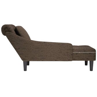 Chaise longue kussen en rechterarmleuning kunstleer donkergrijs 5