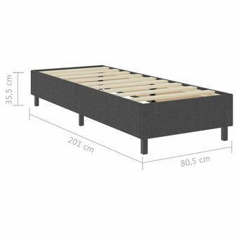 Boxspringframe stof grijs 80x200 cm 8