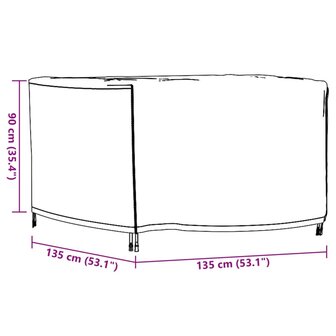 Tuinmeubelhoezen 2 st waterdicht 420D 135x135x90 cm zwart 12