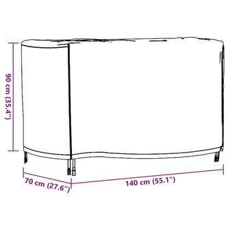 Tuinmeubelhoezen 2 st waterdicht 420D 140x70x90 cm zwart 12