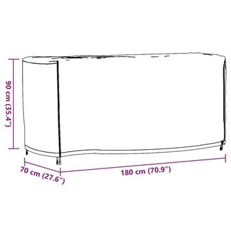 Tuinmeubelhoezen 2 st waterdicht 420D 180x70x90 cm zwart 12