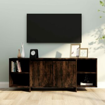 Tv-meubel 130x35x50 cm bewerkt hout gerookt eikenkleurig 1