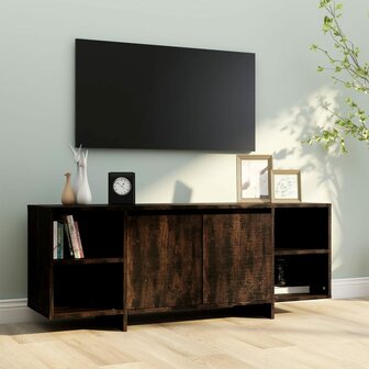 Tv-meubel 130x35x50 cm bewerkt hout gerookt eikenkleurig 3