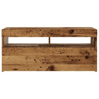 Tv-meubel met LED 90x35x40 cm bewerkt hout oud hout 7