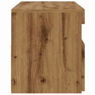 Tv-meubel met LED 90x35x40 cm bewerkt hout artisanaal eiken 8