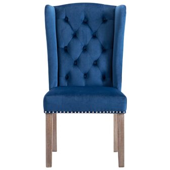 Eetkamerstoelen 2 st fluweel blauw 4