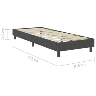 Boxspringframe stof grijs 90x200 cm 8