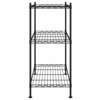 Opbergrek 3-laags 150 kg 60x35x76 cm zwart 4