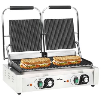 Panini grill dubbel gegroefd 3600 W 57x30,5x20 cm 1