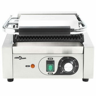 Panini grill gegroefd 1800 W 31x30,5x20 cm roestvrij staal 7