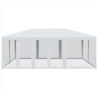 Partytent met 10 mesh zijwanden 6x4 m HDPE wit 3