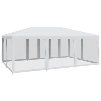 Partytent met 10 mesh zijwanden 6x4 m HDPE wit 5