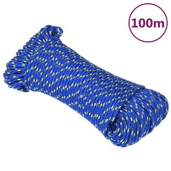 Boottouw 4 mm 100 m polypropyleen blauw 1