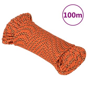 Boottouw 4 mm 100 m polypropyleen oranje 1