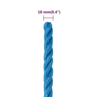 Werktouw 10 mm 50 m polypropeen blauw 6