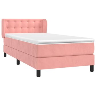 Boxspring met matras fluweel roze 80x200 cm 3