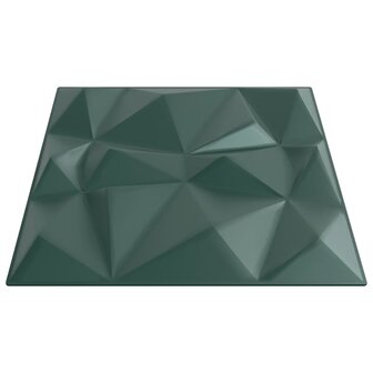 12 st Wandpanelen diamant 3 m&sup2; 50x50 cm XPS groen 6