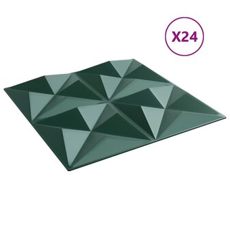 24 st Wandpanelen origami 6 m&sup2; 50x50 cm XPS groen 4